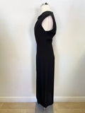 RAEY BLACK SILK SLEEVELESS MIDI DRESS SIZE 8