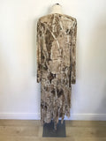 FUEGO BROWN PRINT SLEEVELESS LONG DRESS & MATCHING TOP/ JACKET SIZE XXL