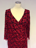 BRAND NEW GINA BACCONI BLACK & RED LACE SPECIAL OCCASION DRESS SIZE 18