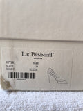LK BENNETT SUITE BERRY SUEDE & SATIN PEEP TOE SPECIAL OCCASION HEELS SIZE 6/39