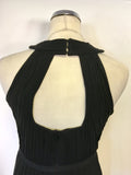 COAST BLACK PLEATED TOP LONG MAXI DRESS SIZE 12