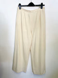 BRAND NEW LAURA ASHLEY DEAUVILLE CREAM WOOL WIDE LEG TROUSERS SIZE 14