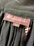 MULBERRY BLACK KITE PRINT SILK DRESS SIZE 10
