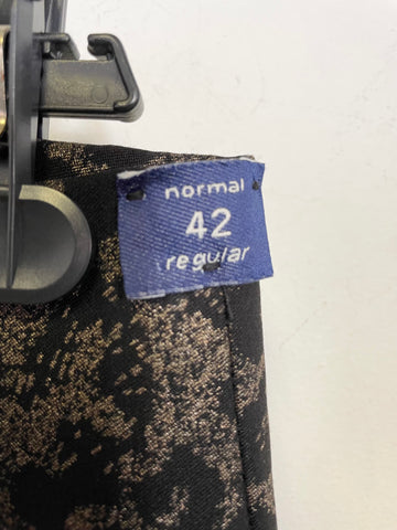 BRAND NEW ROBELL ROSE BLACK & GOLD ANIMAL PRINT STRETCH TROUSERS  SIZE 16