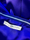 GINA BACCONI ELECTRIC BLUE SATIN SPECIAL OCCASION DRESS & MATCHING WRAP SIZE 14
