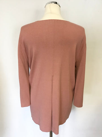JIGSAW SALMON PINK REAR PLEAT JUMPER SIZE L
