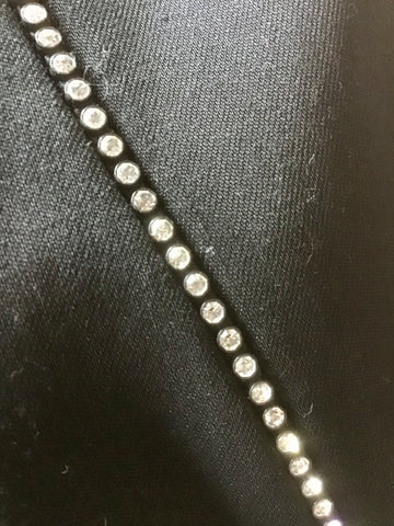 SEELER BLACK WOOL DIAMANTÉ TRIM DOUBLE BREASTED EVENING JACKET SIZE 40 UK 14