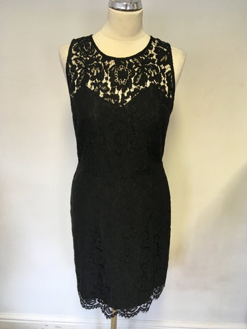 SAMSOE & SAMSOE BECKS BLACK LACE OPEN BACK DRESS SIZE M UK 10