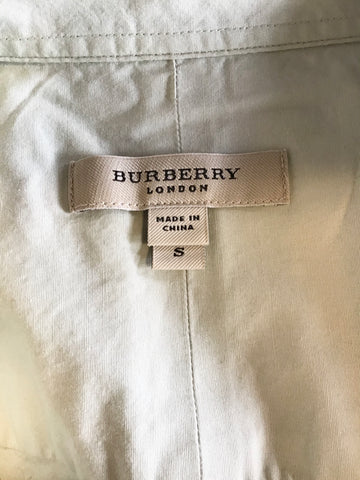 BURBERRY PALE GREEN COTTON LONG SLEEVE SHIRT SIZE S