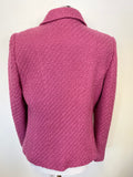 PER UNA PINK BOUCLE KNIT LONG SLEEVE JACKET SIZE 14