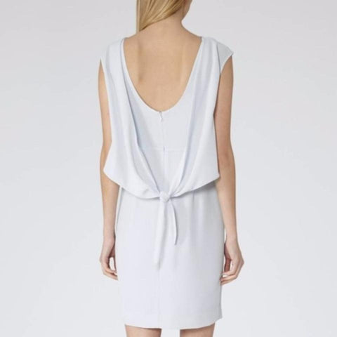 REISS MONICA iCE BLUE BACK BOW DETAILED SLEEVELESS OCCASION DRESS SIZE 8