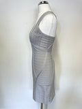THE MARBELLA DRESS COMPANY LIGHT GREY FIGURE HUGGING BODYCON DRESS SIZE M