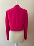 HOBBS PINK EDGE TO EDGE LONG SLEEVE CROP JACKET SIZE 12
