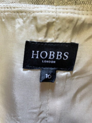 HOBBS OATMEAL BEIGE LINEN SLEEVELESS PENCIL DRESS SIZE 10