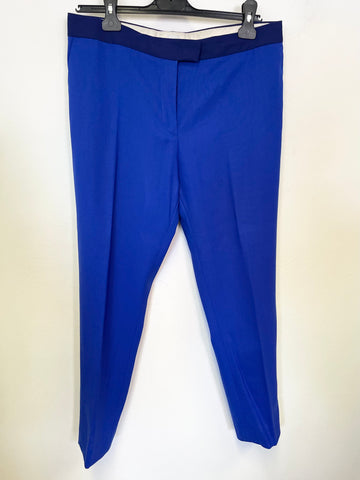 PAUL SMITH ROYAL BLUE 100% WOOL TAPERED LEG TROUSER SUIT SIZE 42 UK 10