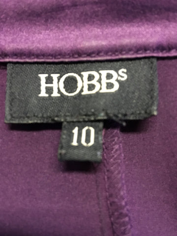 HOBBS DEEP PLUM SILK 3/4 LENGTH SLEEVE BLOUSE SIZE 10