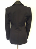KAREN MILLEN BLACK DETACHABLE SATIN TUX COLLAR JACKET SIZE 10