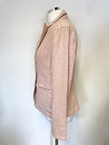MARC AUREL PINK COTTON DOUBLE BREASTED UNLINED JACKET SIZE 40 UK 14