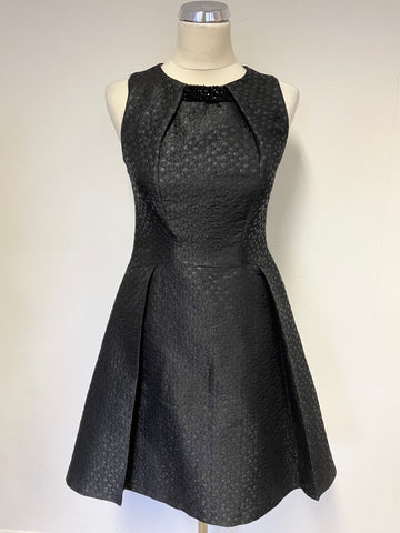 COAST BLACK SPOT EMBELLISHED  NECK SLEEVELESS FIT & FLARE OCCASION DRESS SIZE 10