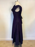 VINTAGE MONSOON TWILIGHT PURPLE SILK EVENING/ OCCASION  DRESS SIZE 12 FIT UK 10