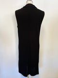 JOSEPH BLACK DRAPED FRONT WITH SCARF SLEEVELESS SHIFT DRESS SIZE 42 UK 12
