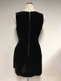 ARMANI EXCHANGE BLACK VELVET ZIP FRONT DRESS SIZE 8 UK 12