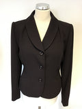 HOBBS DARK BROWN WOOL JACKET & TROUSER SUIT SIZE 12/14