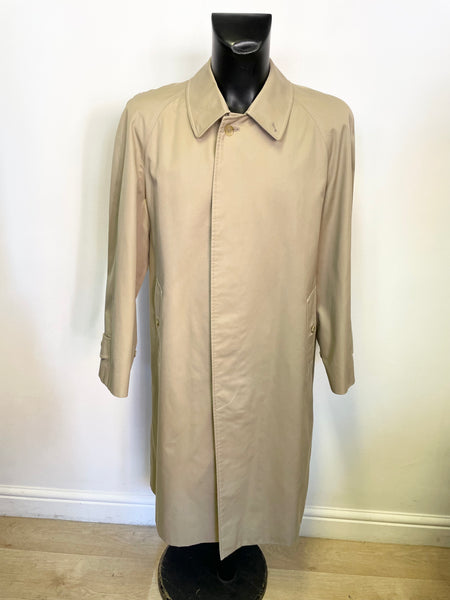 BURBERRY BEIGE COTTON BLEND BUTTON UP OVERCOAT/ MAC SIZE 50 UK 40 REG