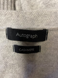 MARKS & SPENCER AUTOGRAPH 100% CASHMERE SILVER GREY LONG CARDIGAN SIZE S