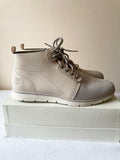 BRAND NEW TIMBERLAND LIGHT GREY LEATHER & TEXTILE LACE UP ANKLE BOOTS SIZE 6.5/39.5