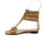 FENDI DORE NATURAL PYTHON LEATHER GLADIATOR SANDALS SIZE 5/38