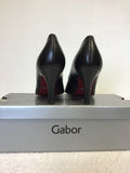 BRAND NEW GABOR OPERATION BLACK LEATHER HEELS SIZE 4/37