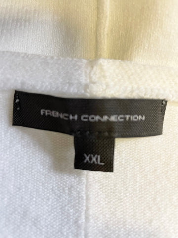 FRENCH CONNECTION WHITE V NECK LONG SLEEVE JUMPER SIZE XXL