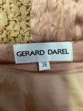 GERARD DAREL SALMON PINK SILK & LACE PANELLED A-LINE SKIRT SIZE 36 UK 10
