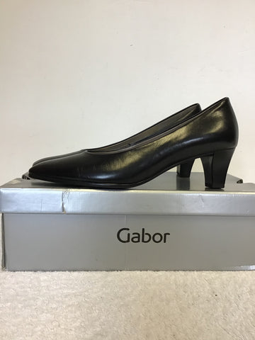 BRAND NEW GABOR COMPETITION BLACK LEATHER HEELS SIZE 4/37