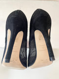 KAREN MILLEN BLACK LACE & LEATHER TRIM SPECIAL OCCASION HEELS SIZE 6/39