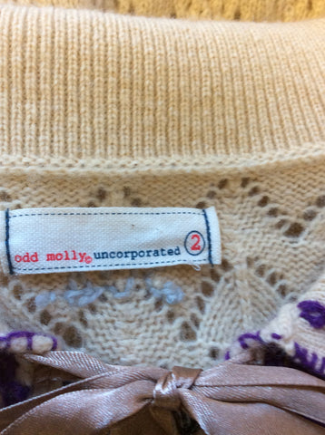 ODD MOLLY CREAM WOOL BLEND SHORT SLEEVE KNIT DRESS SIZE 2 UK 10