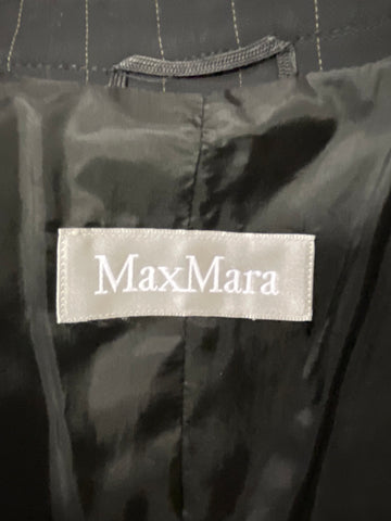 BRAND NEW MAX MARA BLACK PINSTRIPE TAILORED SKIRT SUIT SIZE 10