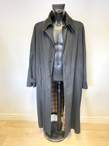 MULBERRY BLACK DETACHABLE LEATHER COLLAR OVER COAT/ MAC SIZE XL