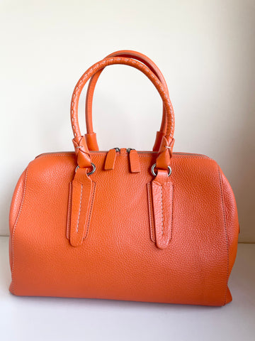 DESIGNER LOPEZ TAIBO ORANGE LEATHER TOTE BAG