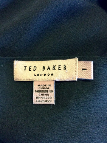 TED BAKER BLACK SILK SPECIAL OCCASION DRESS SIZE 1 UK 8/10