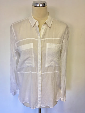 WHISTLES WHITE COTTON LONG SLEEVE COTTON SHIRT SIZE 8
