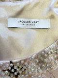 JACQUES VERT COLLECTION PALE PINK FLORAL PRINT PEARL TRIM SPECIAL OCCASION DRESS SIZE 8