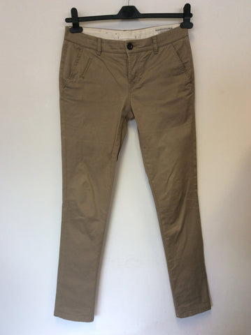 ALL SAINTS LIGHT BROWN FILTER CHINO TROUSERS SIZE 10