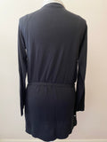 MAX MARA BLACK & WHITE TRIM SILK & CASHMERE CARDIGAN & MATCHING CAMISOLE TOP SIZE L