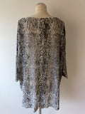 NEW POSTCARD FROM BRIGHTON GREY SNAKESKIN PRINT TOP SIZE 1 PLUS SIZE UK XL