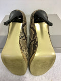 MARKS & SPENCER AUTOGRAPH BEIGE SNAKESKIN LEATHER PEEPTOE HEELS SIZE 3.5/36