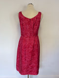 LK BENNETT PINK FLORAL PRINT SILK DRESS SIZE 12