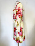 LAURA ASHLEY CREAM FLORAL PRINT LINEN BELTED SPECIAL OCCASION COAT SIZE 10