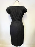 LK BENNETT GREY WOOL CAP SLEEVE PENCIL DRESS SIZE 8